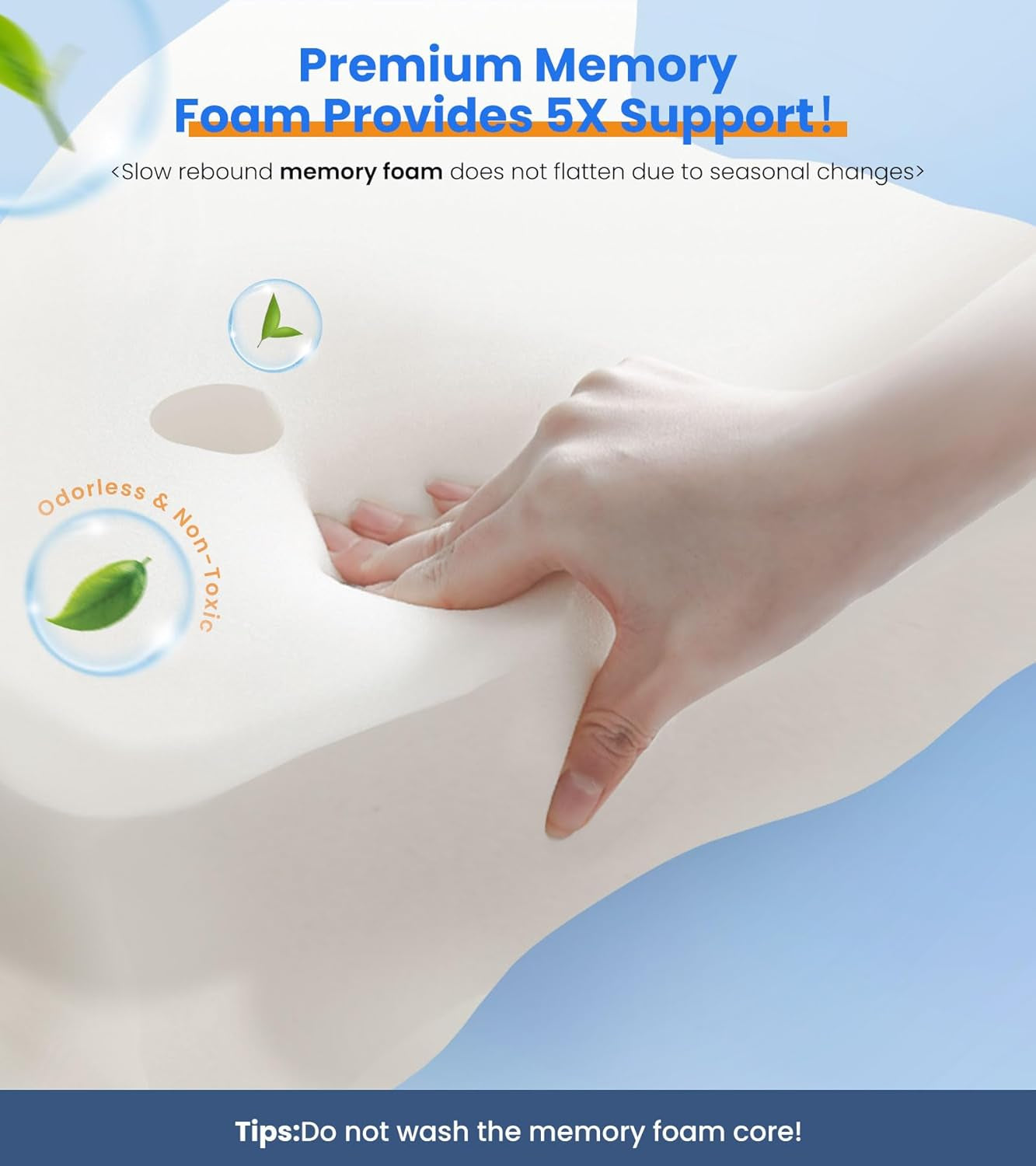 Ultra Pain Relief Cooling Pillow for Neck Support, Adjustable Cervical Pillow Cozy Sleeping, Odorless Ergonomic Contour Memory Foam Pillows, Orthopedic Bed Pillow for Side Back Stomach Sleeper